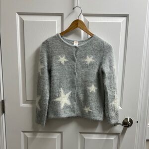 Gymboree girls Gray Sweater White Stars size medium 10 see measurements